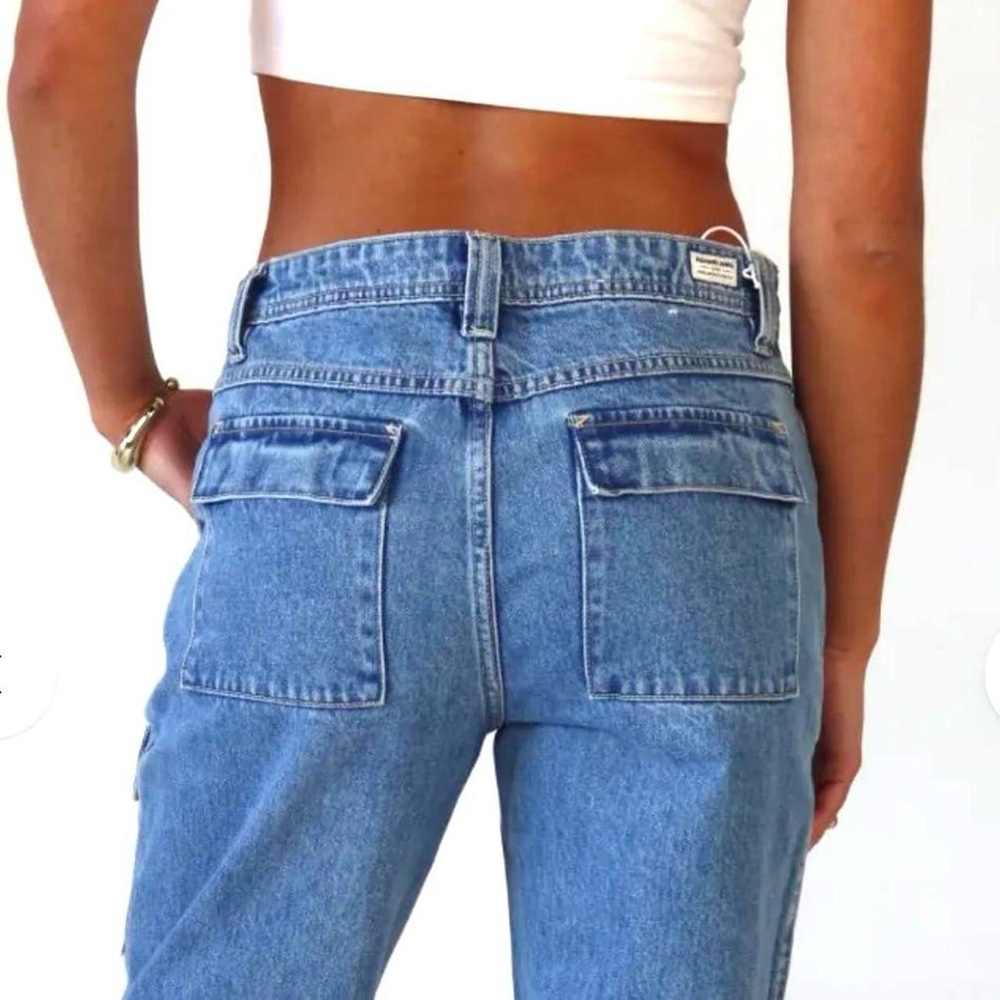 Abrand blue denim cargo jeans